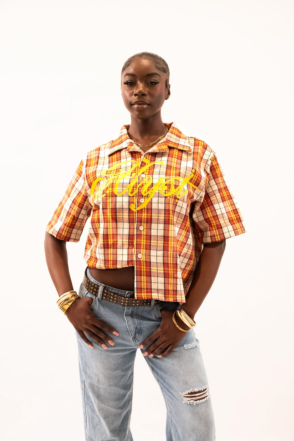 ALYST SHORT SLEEVE FLANNEL - RED
