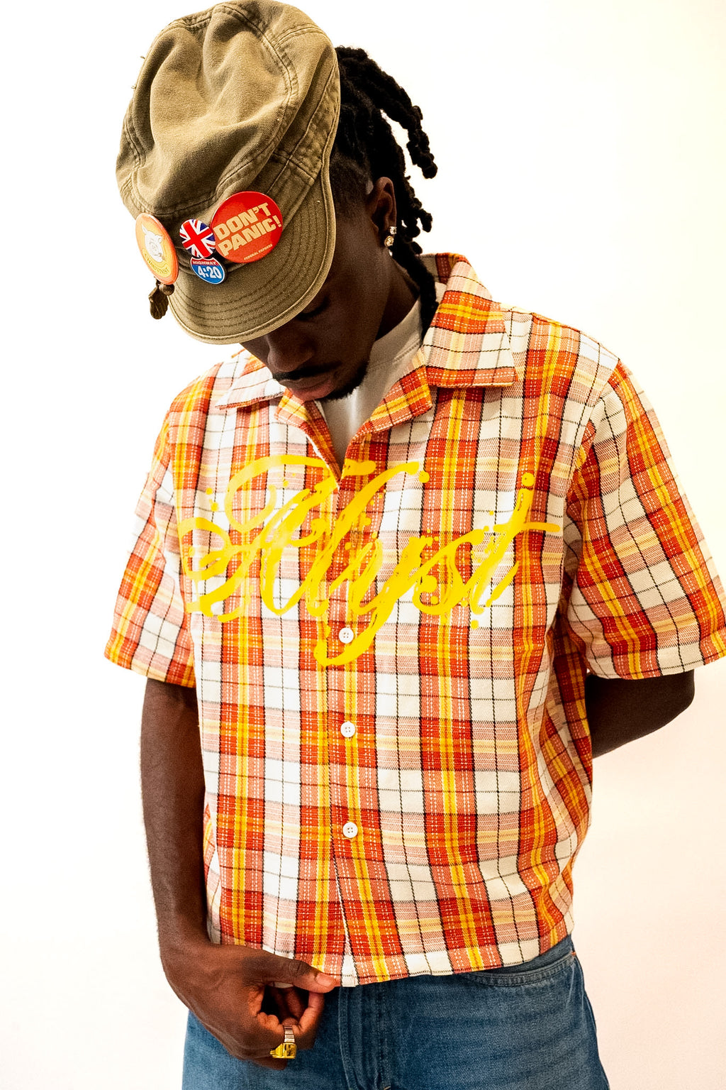 ALYST SHORT SLEEVE FLANNEL - RED