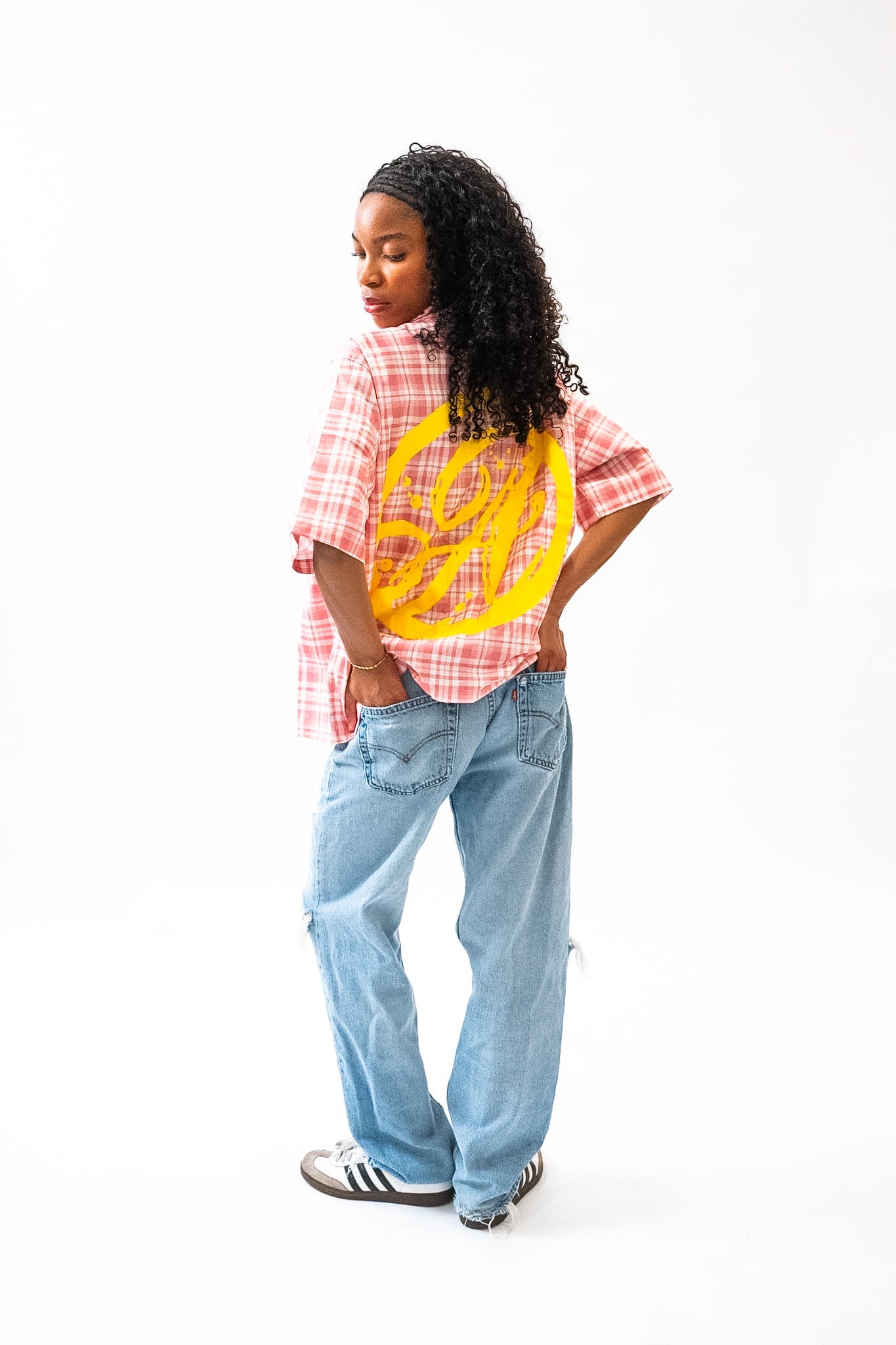 ALYST SHORT SLEEVE FLANNEL - PINK